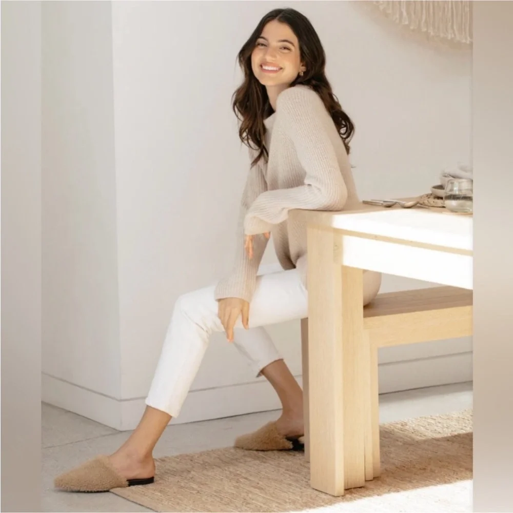 nwob JENNI KAYNE Shearling Mule in Natural - EU 37 - Picture 5 of 14